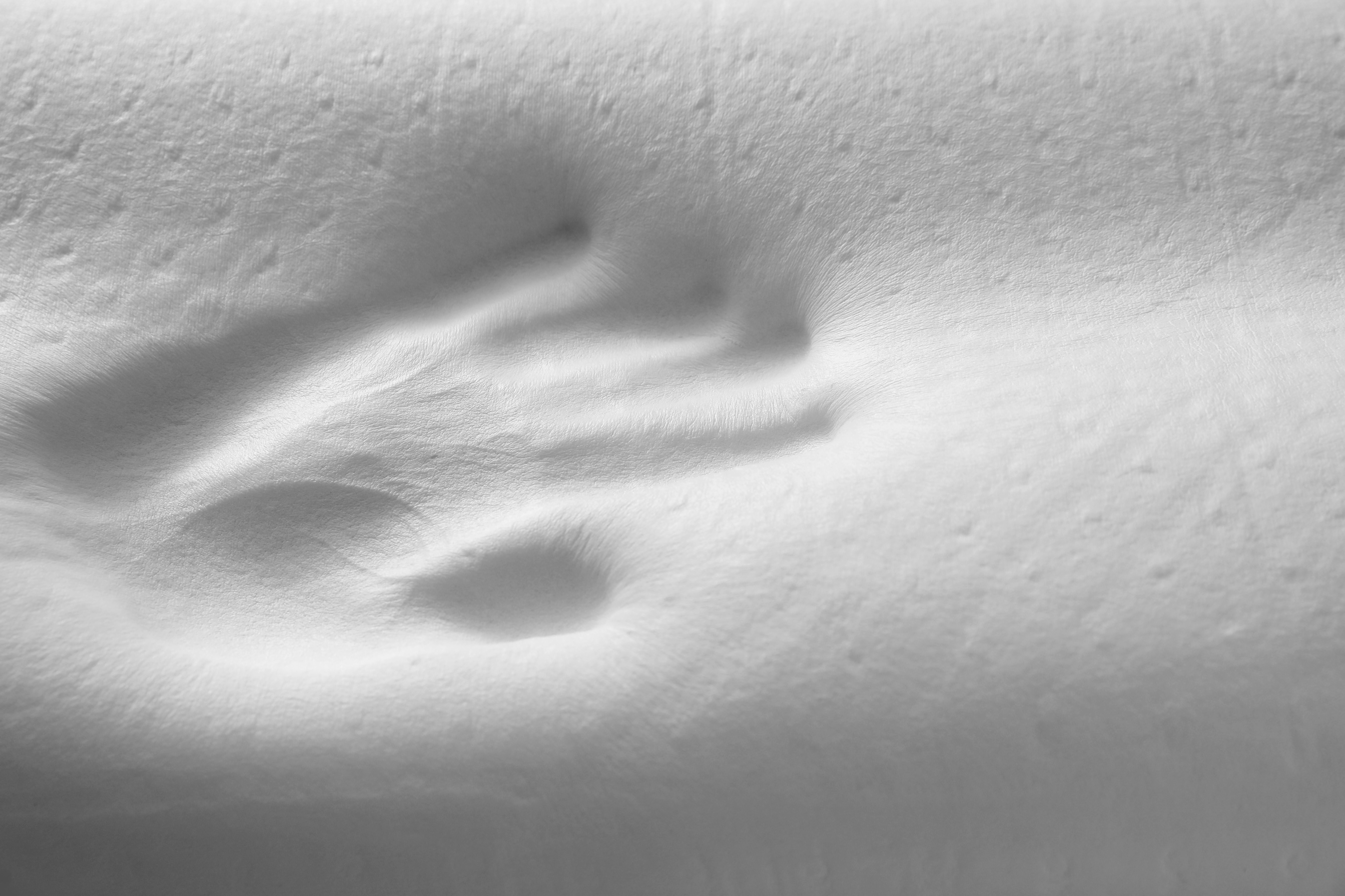 Handprint on White Memory Foam Pillow, Closeup